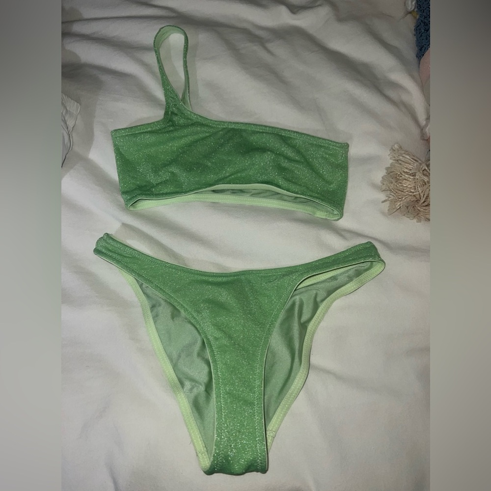 Triangl sparkle one shoulder bikini